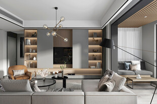 电视机满墙柜客厅装饰现代简约风