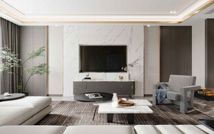 电视机满墙柜客厅装饰现代简约风