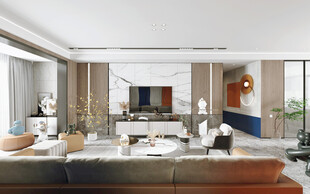 电视机满墙柜客厅装饰现代简约风