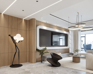 电视机满墙柜客厅装饰现代简约风