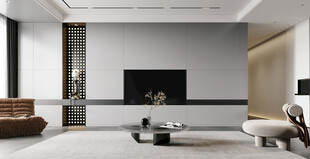 电视机满墙柜客厅装饰现代简约风