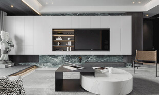 电视机满墙柜客厅装饰现代简约风