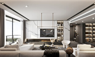 电视机满墙柜客厅装饰现代简约风