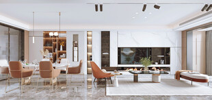 电视机满墙柜客厅装饰现代简约风