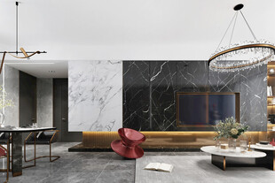 电视机满墙柜客厅装饰现代简约风