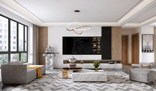 电视机满墙柜客厅装饰现代简约风