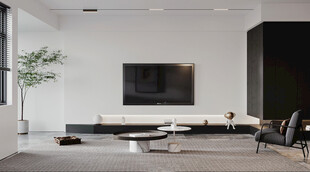 电视机满墙柜客厅装饰现代简约风