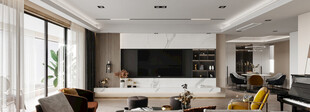 电视机满墙柜客厅装饰现代简约风