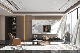 电视机满墙柜客厅装饰现代简约风