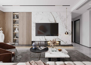 电视机满墙柜客厅装饰现代简约风