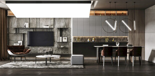 电视机满墙柜客厅装饰现代简约风