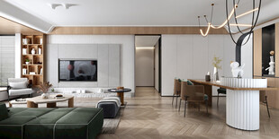 电视机满墙柜客厅装饰现代简约风