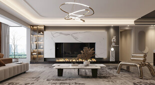 电视机满墙柜客厅装饰现代简约风