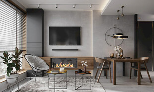 电视机满墙柜客厅装饰现代简约风