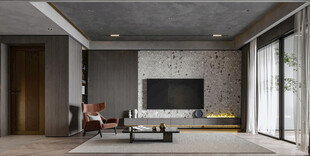 电视机满墙柜客厅装饰现代简约风