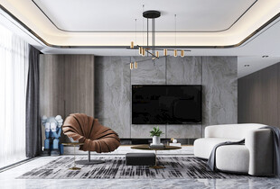 电视机满墙柜客厅装饰现代简约风