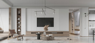 电视机满墙柜客厅装饰现代简约风