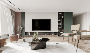 电视机满墙柜客厅装饰现代简约风