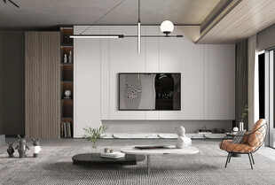 电视机满墙柜客厅装饰现代简约风