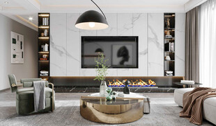 电视机满墙柜客厅装饰现代简约风