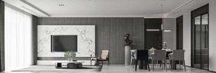 电视机满墙柜客厅装饰现代简约风