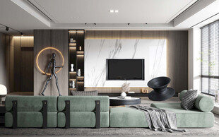 电视机满墙柜客厅装饰现代简约风