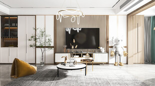 电视机满墙柜客厅装饰现代简约风