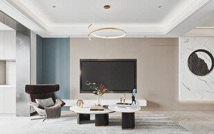 电视机满墙柜客厅装饰现代简约风