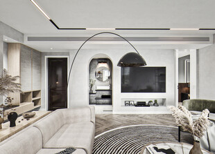 电视机满墙柜客厅装饰现代简约风