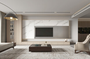 电视机满墙柜客厅装饰现代简约风