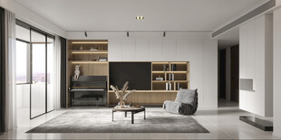 电视机满墙柜客厅装饰现代简约风