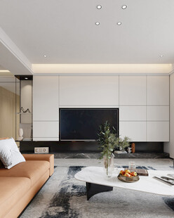 电视机满墙柜客厅装饰现代简约风