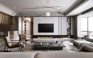 电视机满墙柜客厅装饰现代简约风