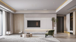 电视机满墙柜客厅装饰现代简约风