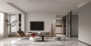 电视机满墙柜客厅装饰现代简约风