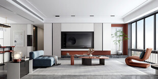 电视机满墙柜客厅装饰现代简约风