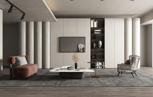 电视机满墙柜客厅装饰现代简约风