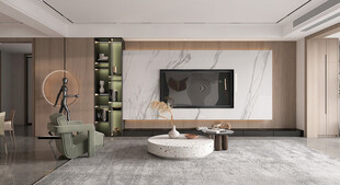 电视机满墙柜客厅装饰现代简约风