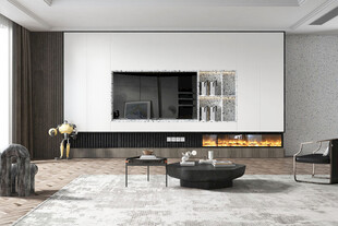 电视机满墙柜客厅装饰现代简约风