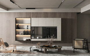 电视机满墙柜客厅装饰现代简约风