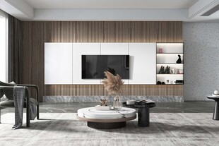 电视机满墙柜客厅装饰现代简约风