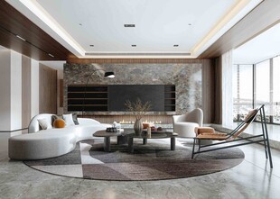 电视机满墙柜客厅装饰现代简约风