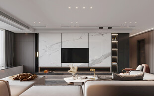 电视机满墙柜客厅装饰现代简约风
