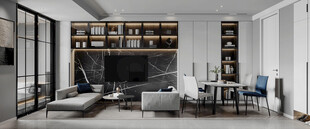 电视机满墙柜客厅装饰现代简约风