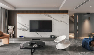 电视机满墙柜客厅装饰现代简约风