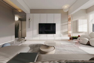 电视机满墙柜客厅装饰现代简约风