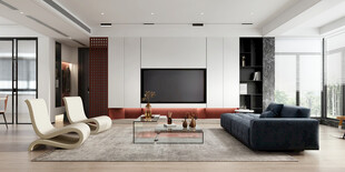 电视机满墙柜客厅装饰现代简约风