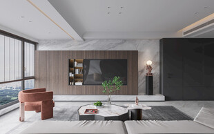电视机满墙柜客厅装饰现代简约风