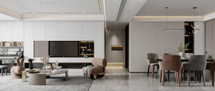 电视机满墙柜客厅装饰现代简约风