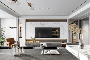 电视机满墙柜客厅装饰现代简约风